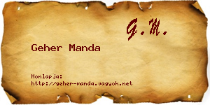 Geher Manda névjegykártya